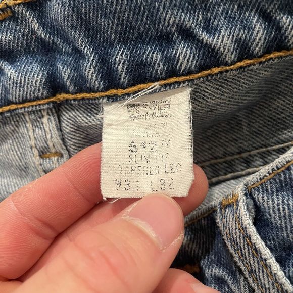 Vintage Levis Jeans Mens 33x32 (Fits 32x29) Blue 512 Slim Tapered Leg 90s USA - Picture 6 of 10